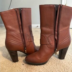 Brown Clarks booties size 7.5